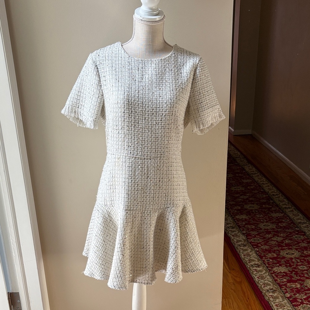 Hem & Thread Cream Mini Dress